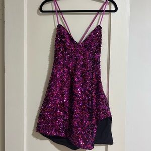 For Love and Lemons Pink Sequin Mini Dress